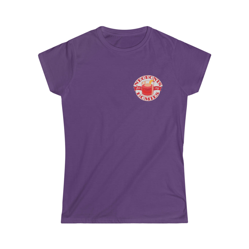 Negronis for My Homies T-Shirt - Women's Softstyle - Left Chest Small Design