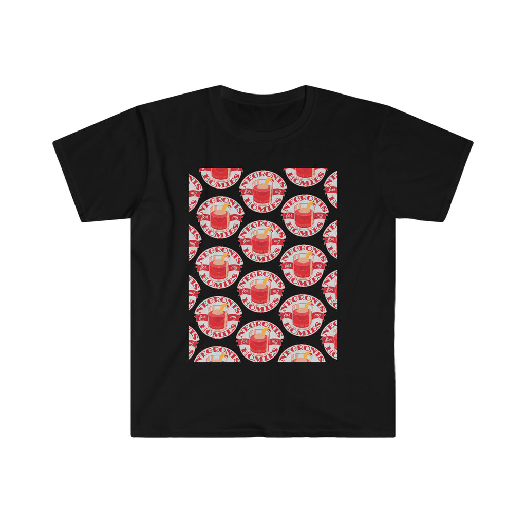 Negronis for My Homies T-Shirt- Unisex Softstyle - Grid Design