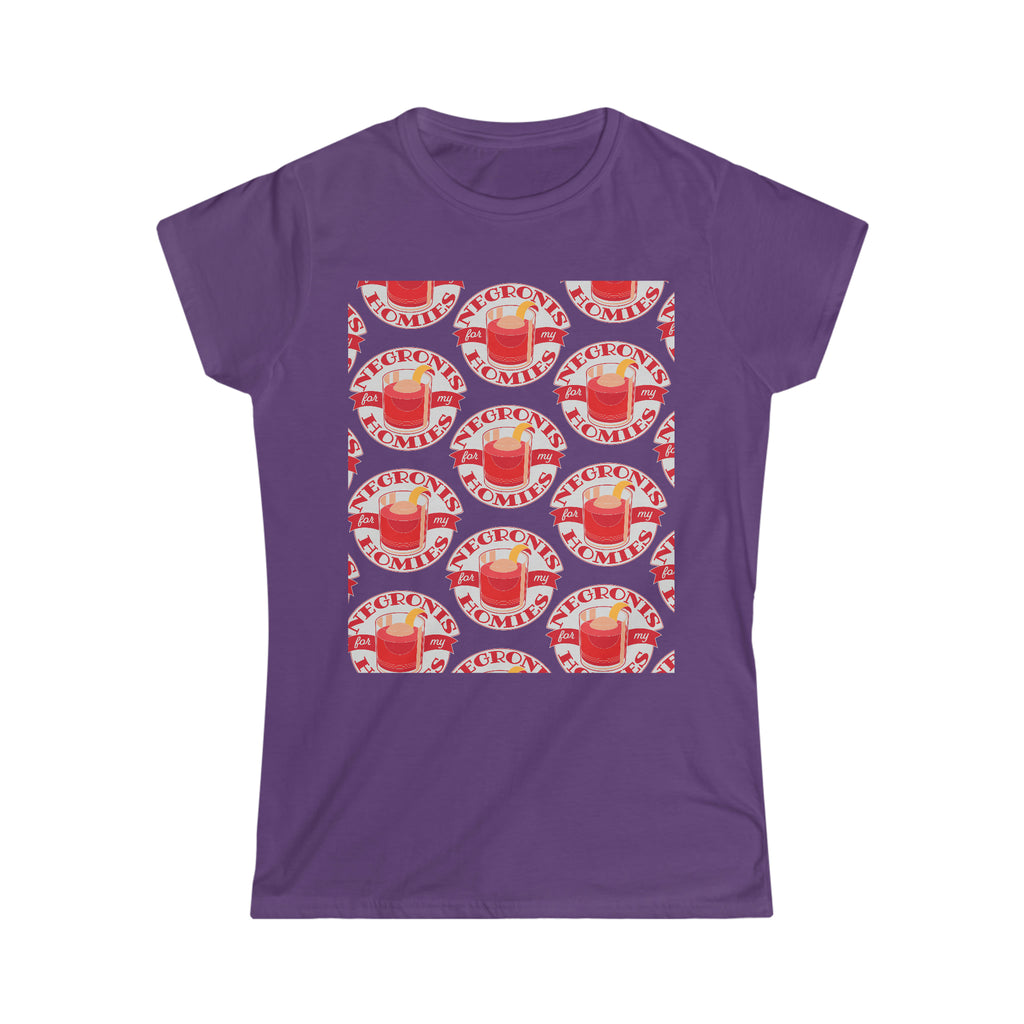 Negronis for My Homies T-Shirt - Women's Softstyle - Grid Design